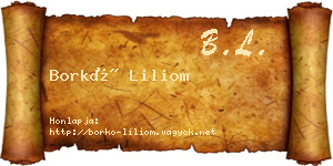 Borkó Liliom névjegykártya
